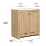 Lapine 31 in. Single Sink Blond Oak Bath Vanity with White Cultured Marble Top - Image 4