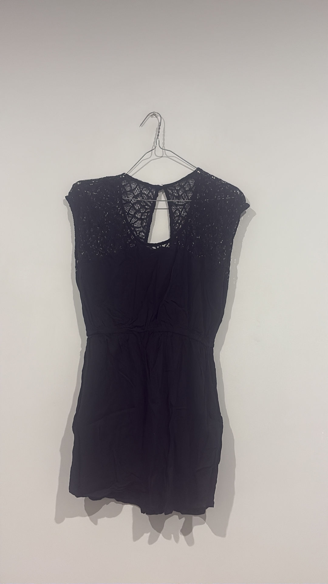 Black Lace Cap Sleeve Dress