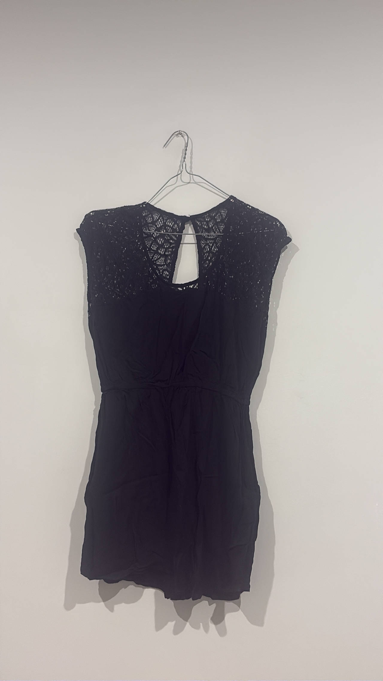 Black Lace Cap Sleeve Dress