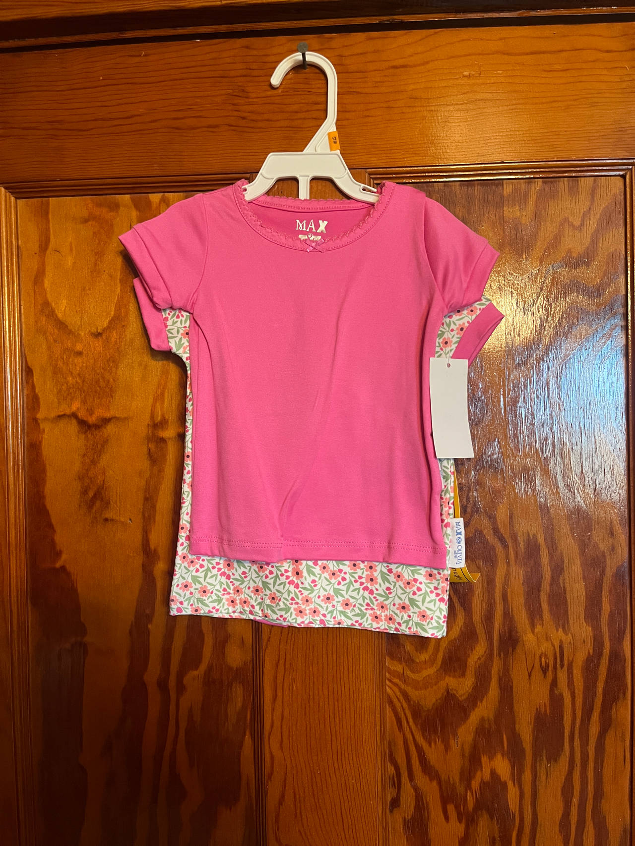 Max & Olivia Girls 3 Pack T-Shirts Pink and Floral 12 months