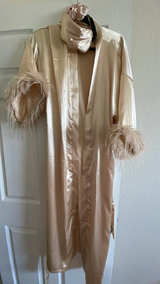 Satin Feather Trim Robe - Image 5