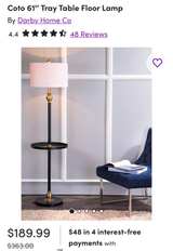 Floor Lamp with Glass Tray Table - Image 4