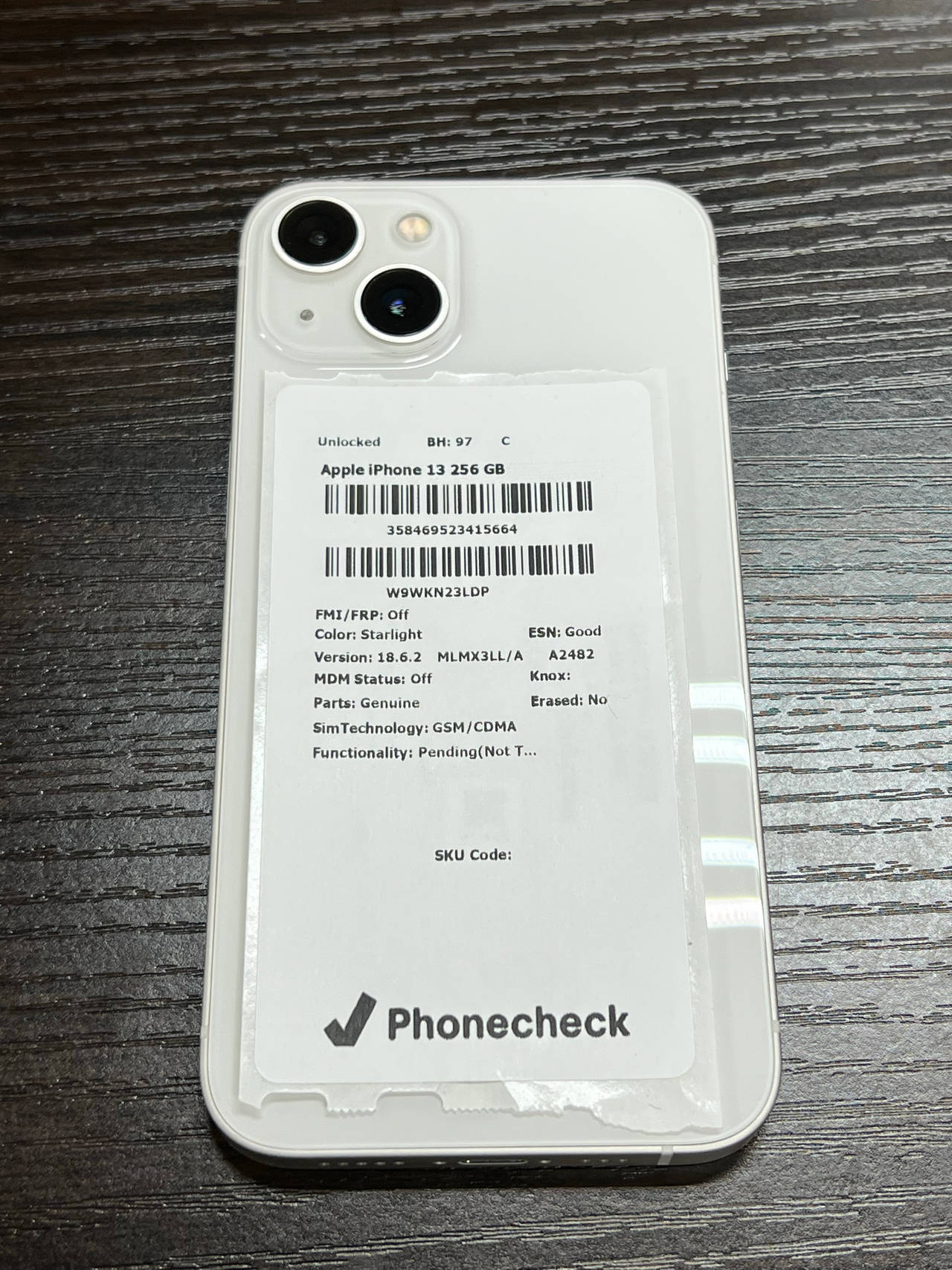 Apple iPhone 13 256GB Starlight unlocked 97% battery health