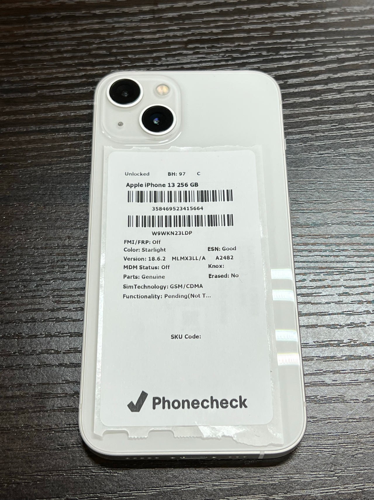Apple iPhone 13 256GB Starlight unlocked 97% battery health