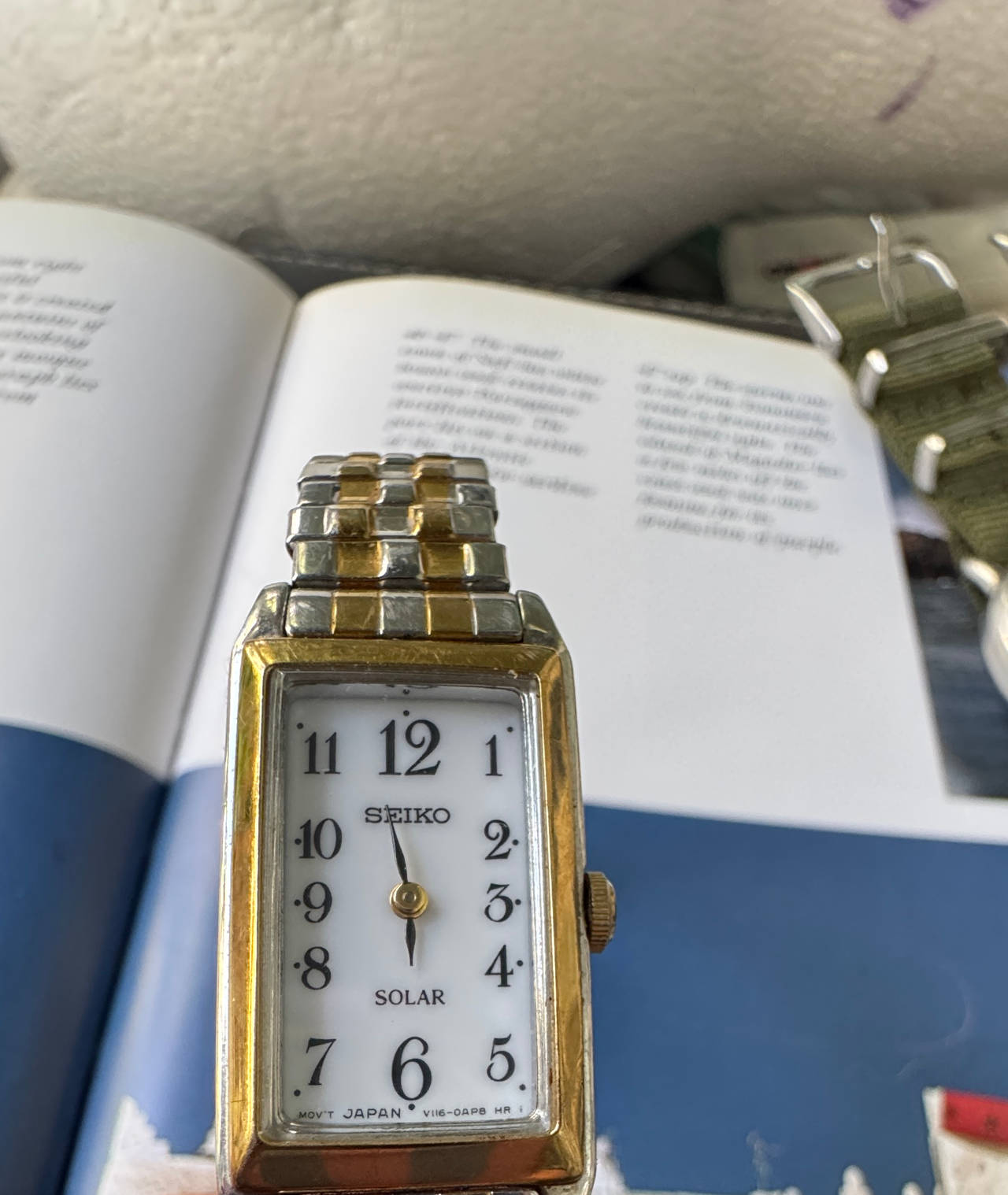 Seiko Solar Two-Tone Rectangular Watch