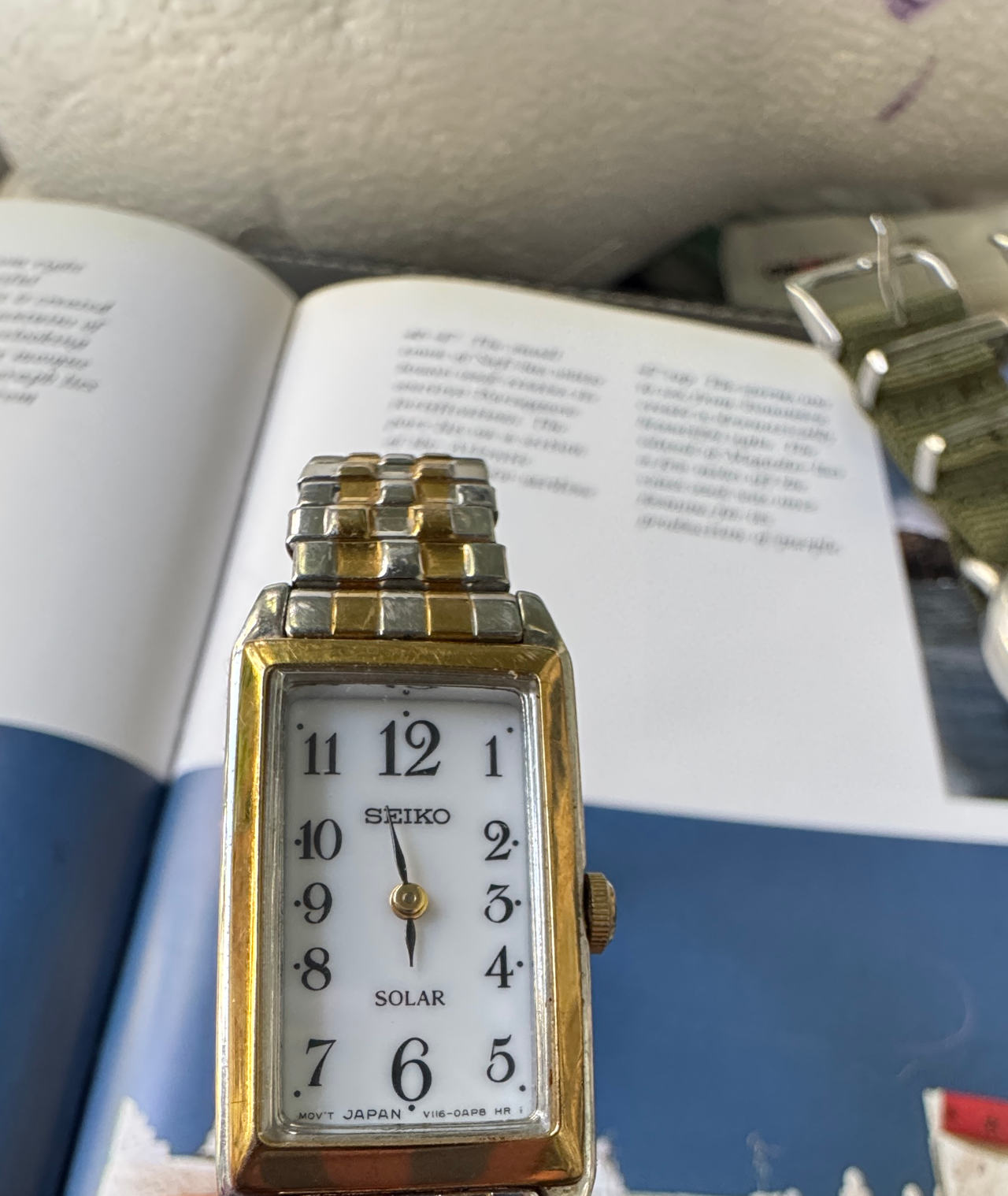 Seiko Solar Two-Tone Rectangular Watch