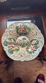 Capodimonte Style Italian Relief Wall Plate - Image 1