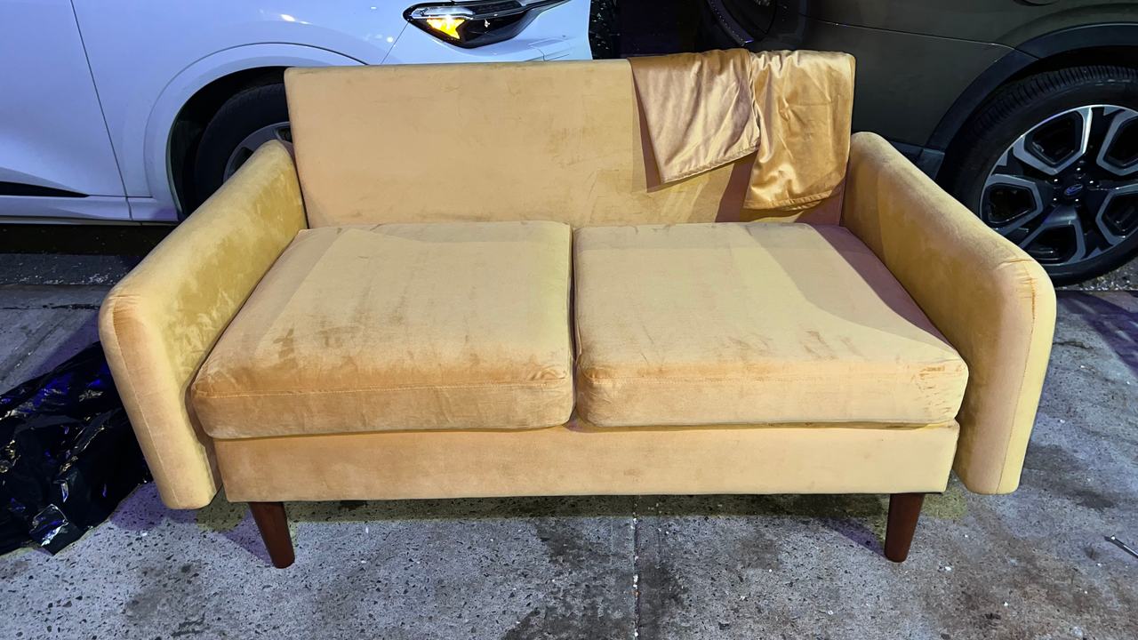 Mid-Century Velvet Loveseat