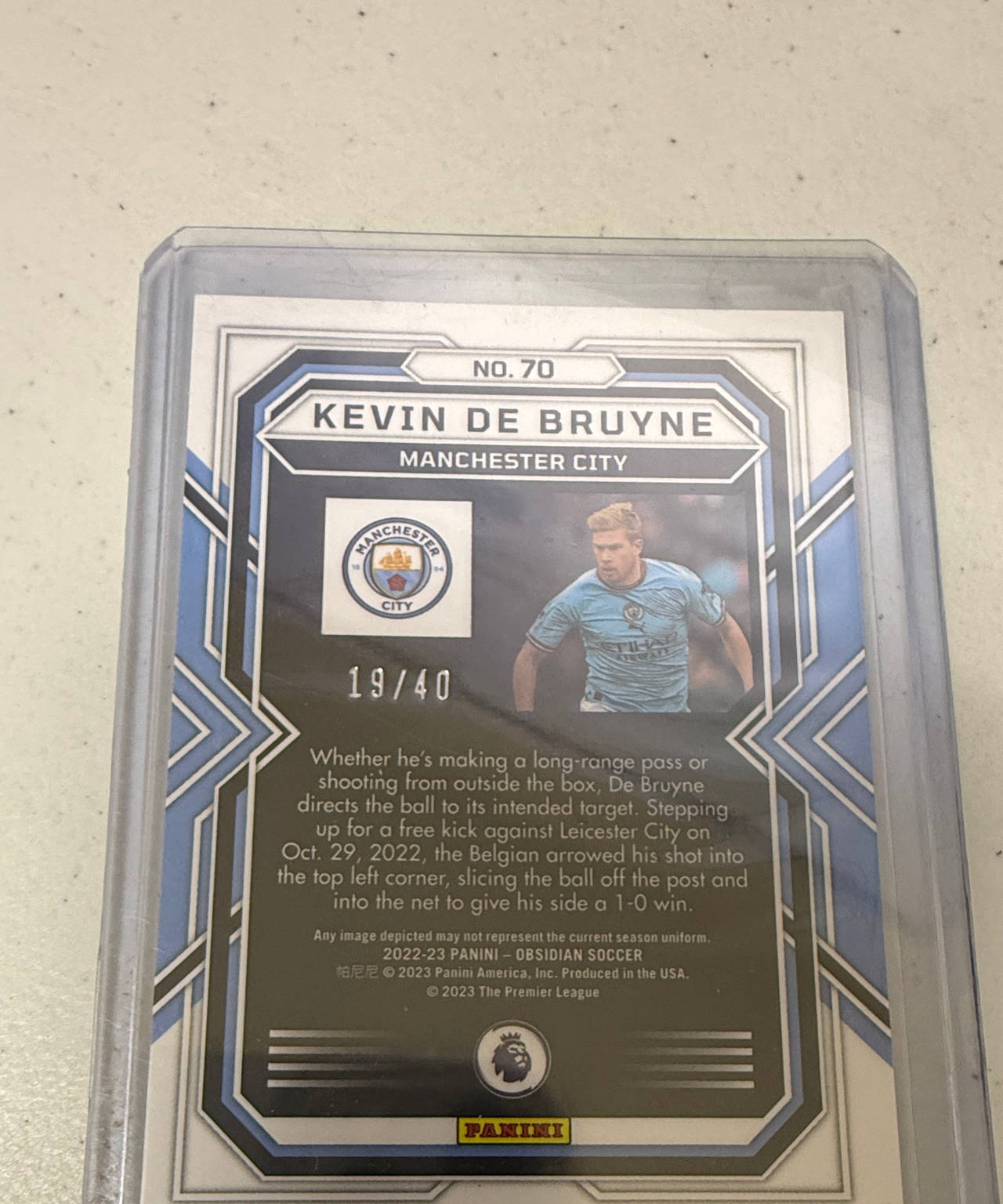 2022-23 Panini Obsidian Soccer Kevin De Bruyne #70 /40