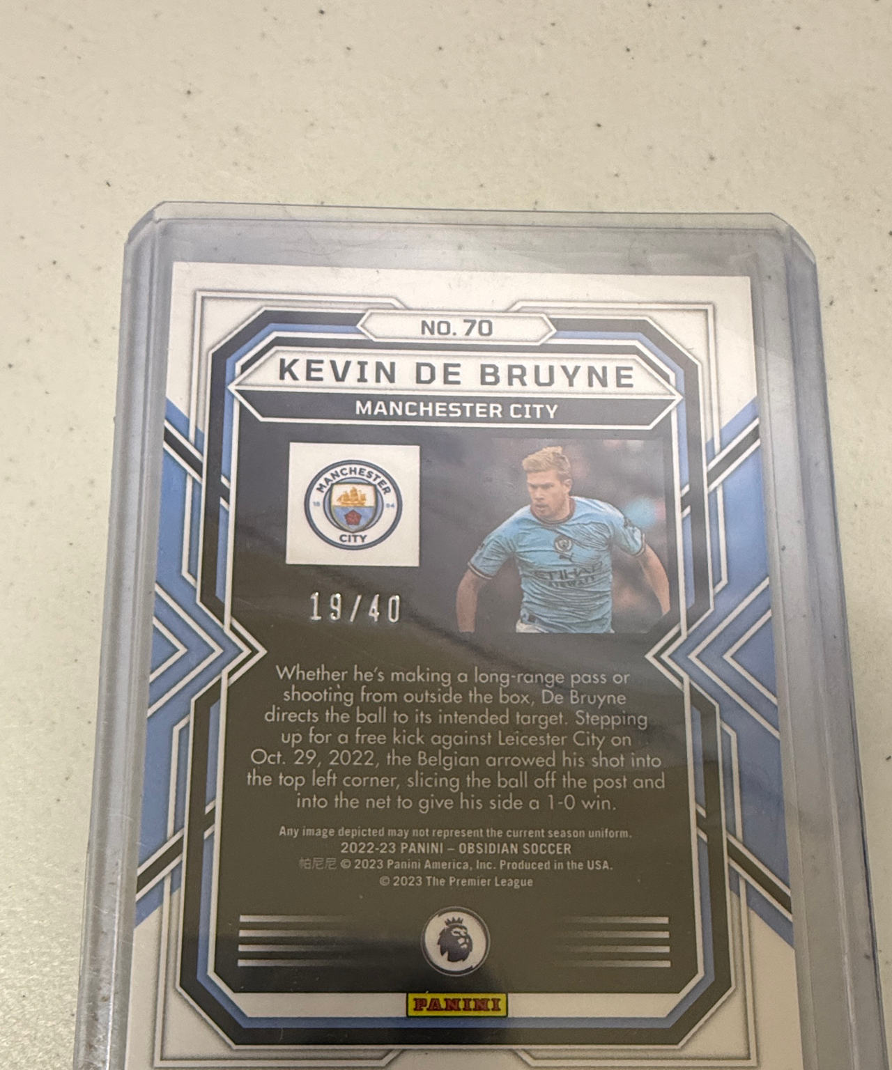 2022-23 Panini Obsidian Soccer Kevin De Bruyne #70 /40