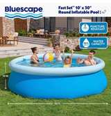 Bluescape 10ft Fast Set Inflatable Ring Family Pool NEW - Image 3