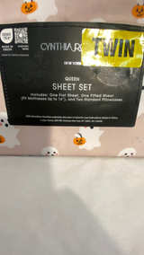 Cynthia Rowley Halloween Ghost Pumpkin Queen Sheet Set - Image 2