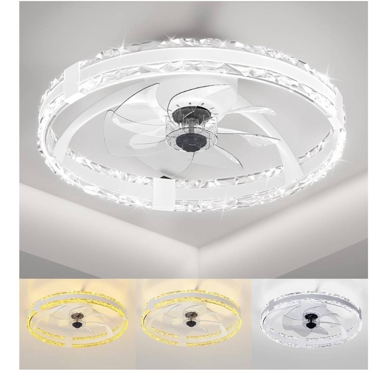 Modern LED Ceiling Fan with Light