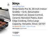 Ninja Sizzle Pro XL 20” Smokeless Indoor Grill & Griddle - Brand New in Box - Image 2