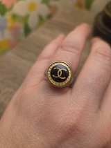 Chanel Vintage CC Button Ring - Image 2