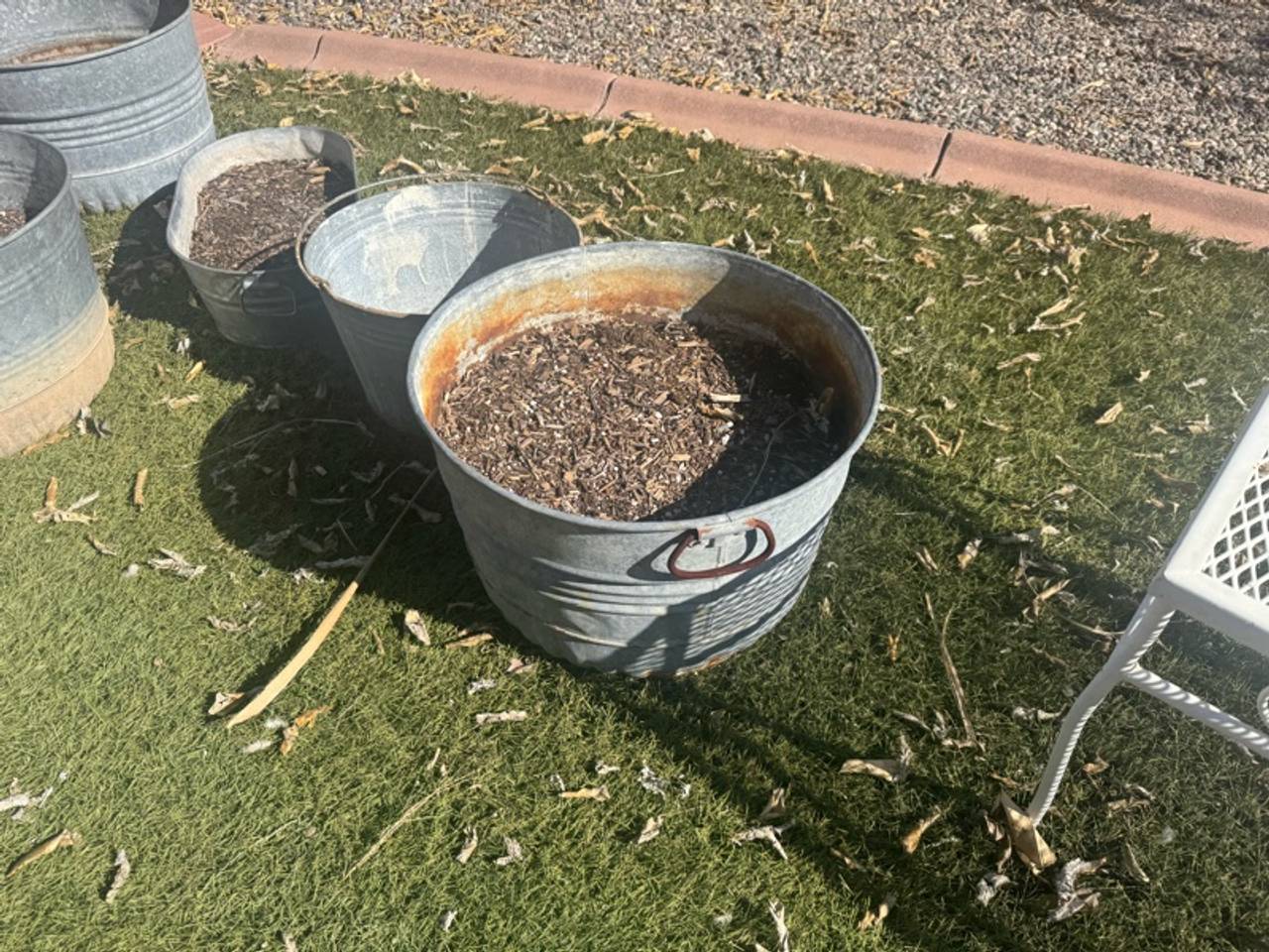 Vintage Metal Tin Can Rusty Steampunk Trash Pail- $20 Each