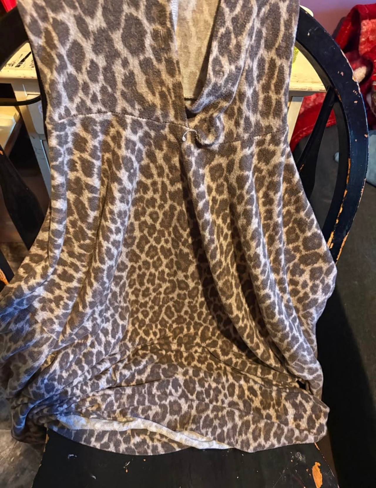 Leopard Print Hooded Poncho Wrap