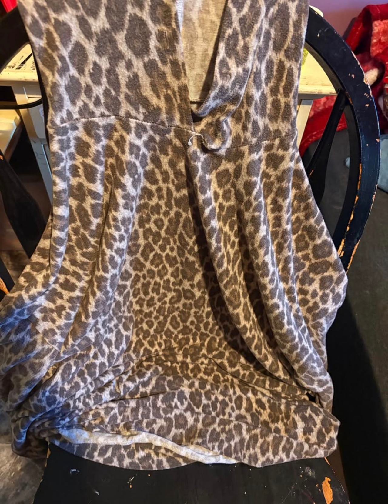 Leopard Print Hooded Poncho Wrap