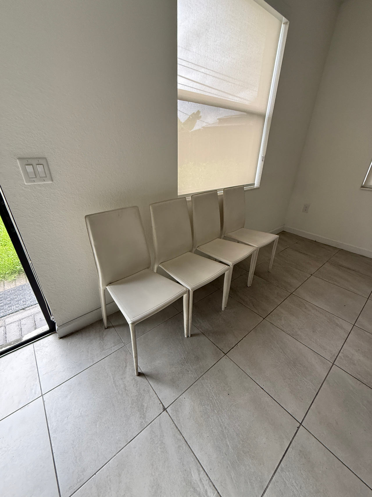 Modern White Faux Leather Dining Chairs