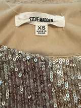 Steve Madden Silver Sequin Mini Dress XS - Image 4