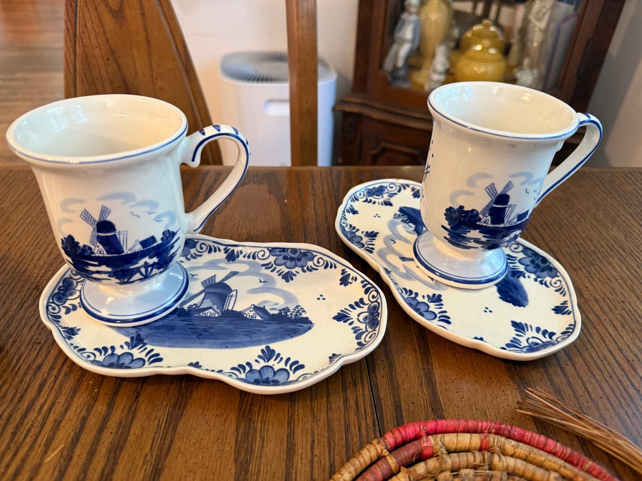Delft Blue Cup and Snack Plate Set