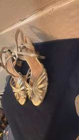 Marian Gold Metallic Strappy Slingback Sandals - Image 4
