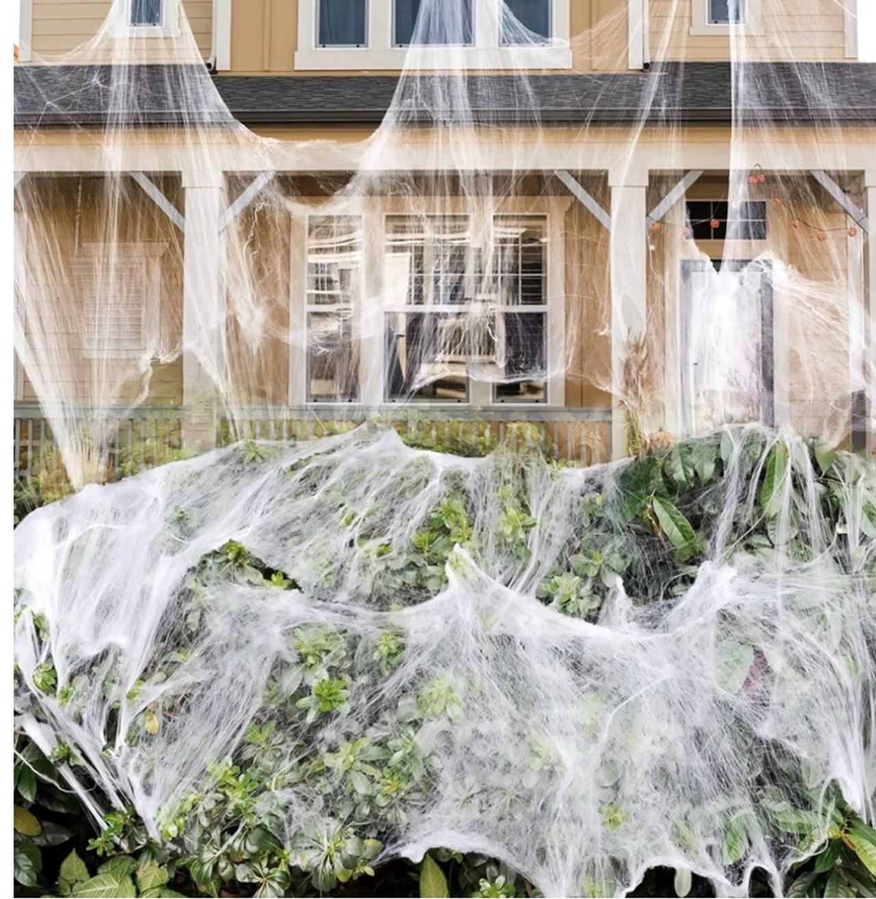 Halloween Spider Web Decorations 1000 Sqft with 2 Large Fake Spiders Stretchy