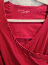 Soft Surroundings Raspberry Faux Wrap Knit Dress Women Sz M Slimming V-neck #674 - Image 3