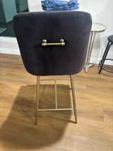Velvet Bar Stool with Gold Legs - originally $350 - Image 3