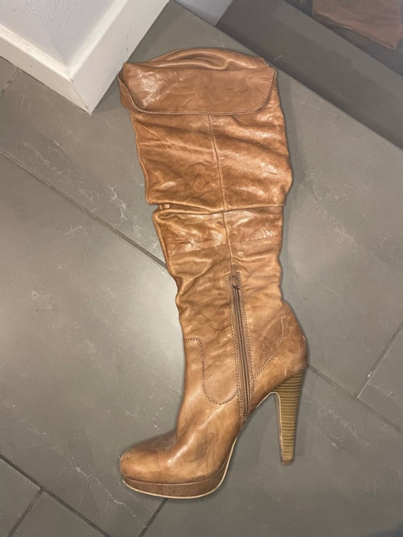 Jessica Simpson Leather Brown Knee Boots