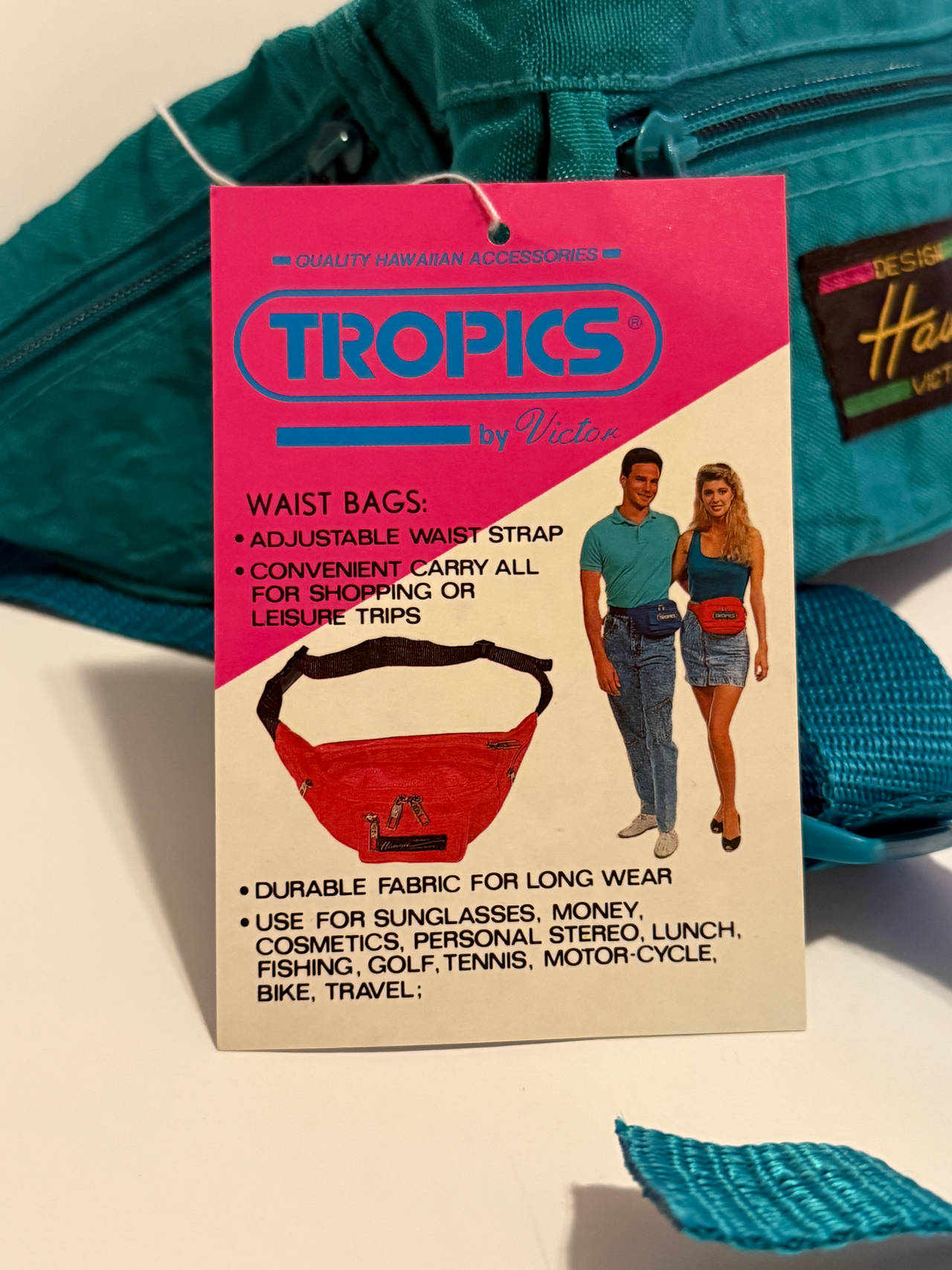 Tropics by Victor Vintage Teal Fanny Pack
