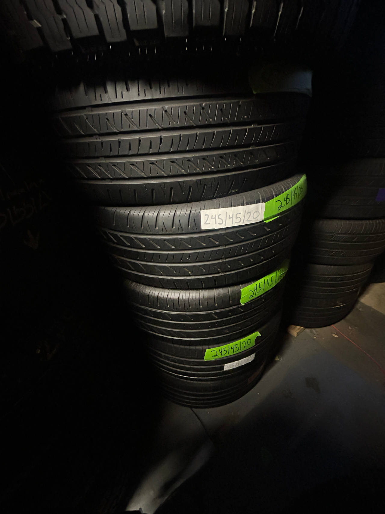 Full set of 245/45/20 used car tires. Great tread! Lots of life left. 