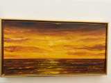 Judy Hartman Ocean Sunset Landscape Oil Painting (Framed) - Image 1