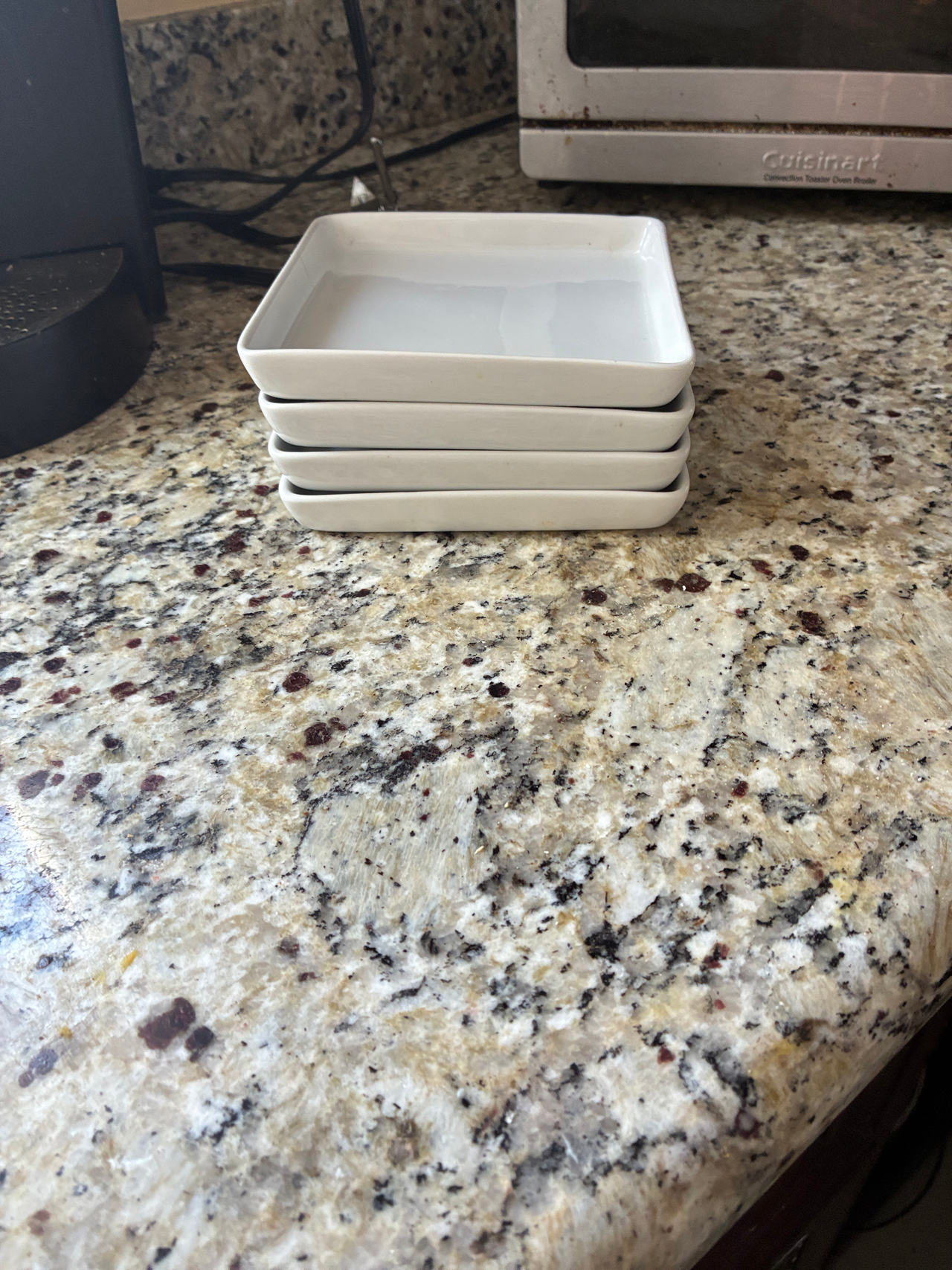 Small White Square Ceramic Appetizer Plates - Set of 4