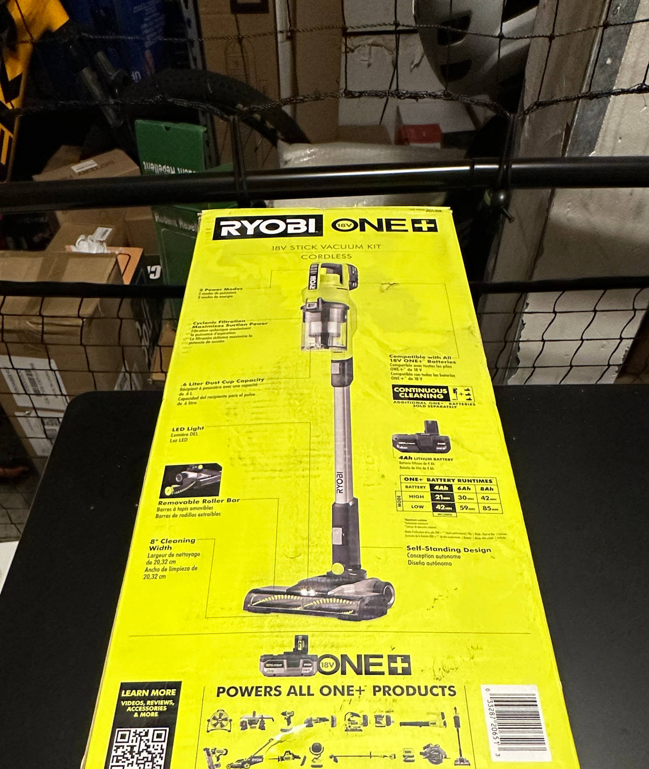 Ryobi 18V ONE+ Cordless Stick Vacuum Cleaner Kit