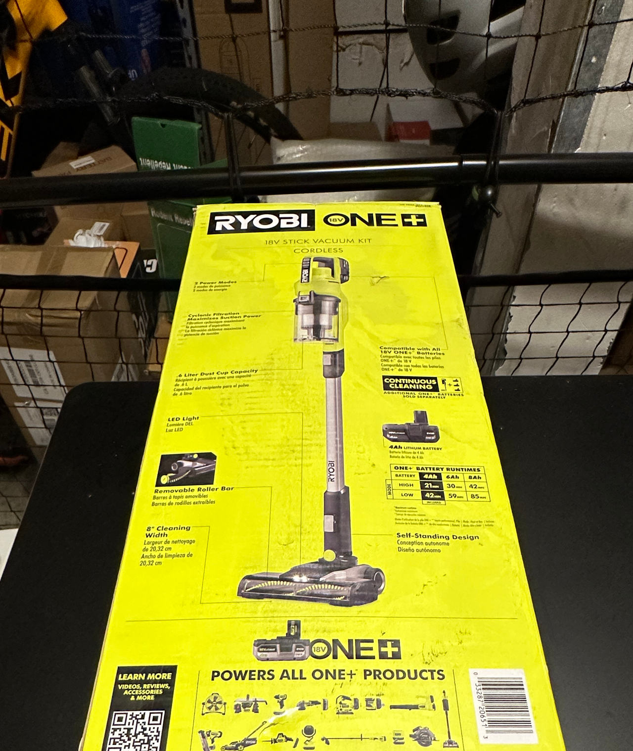 Ryobi 18V ONE+ Cordless Stick Vacuum Cleaner Kit