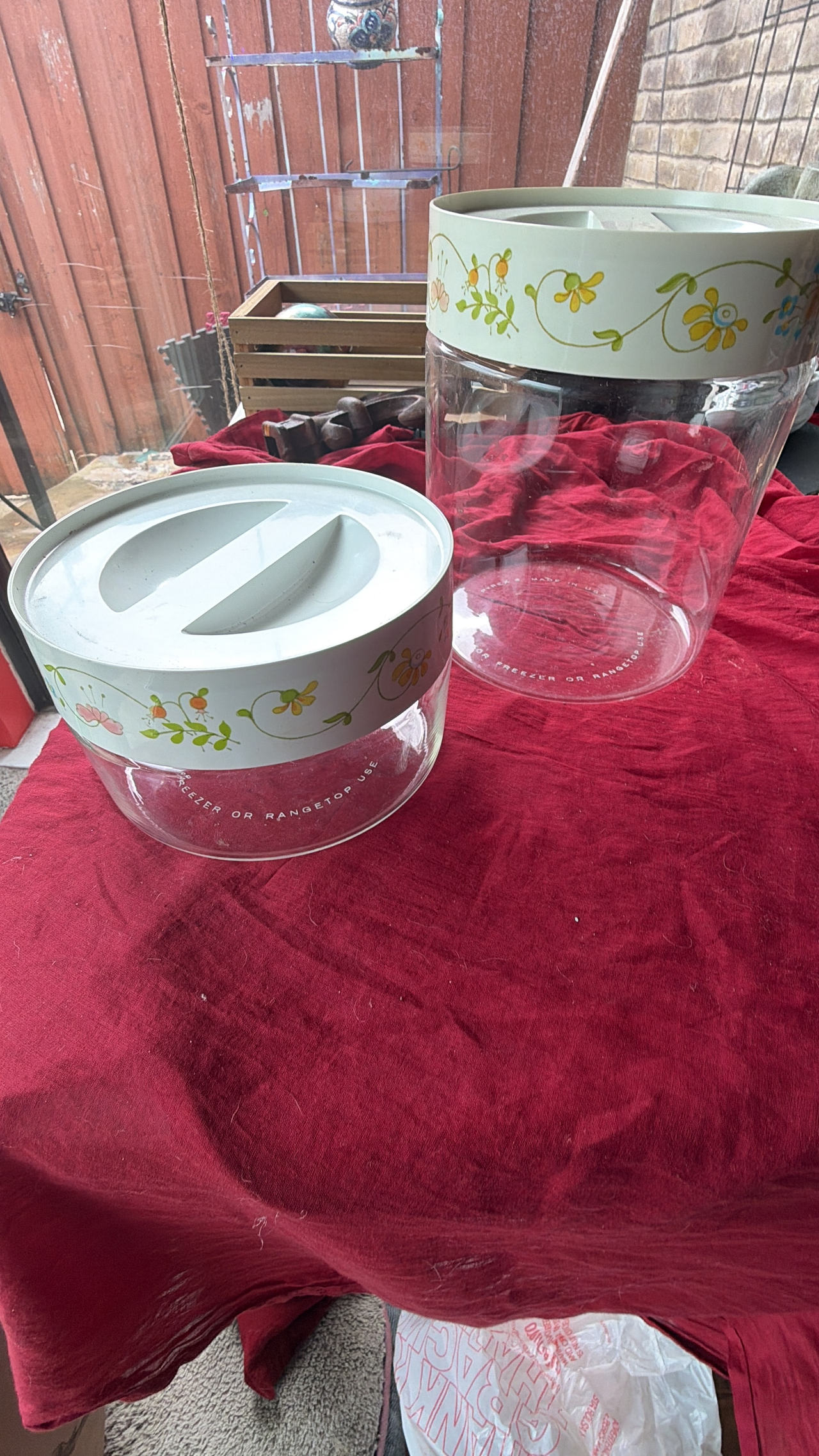 Pyrex Wildflower Glass Canisters with Lids