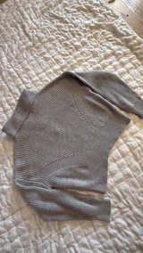 All the Ways Cropped Quarter Zip Sweater Grey: S - Image 3