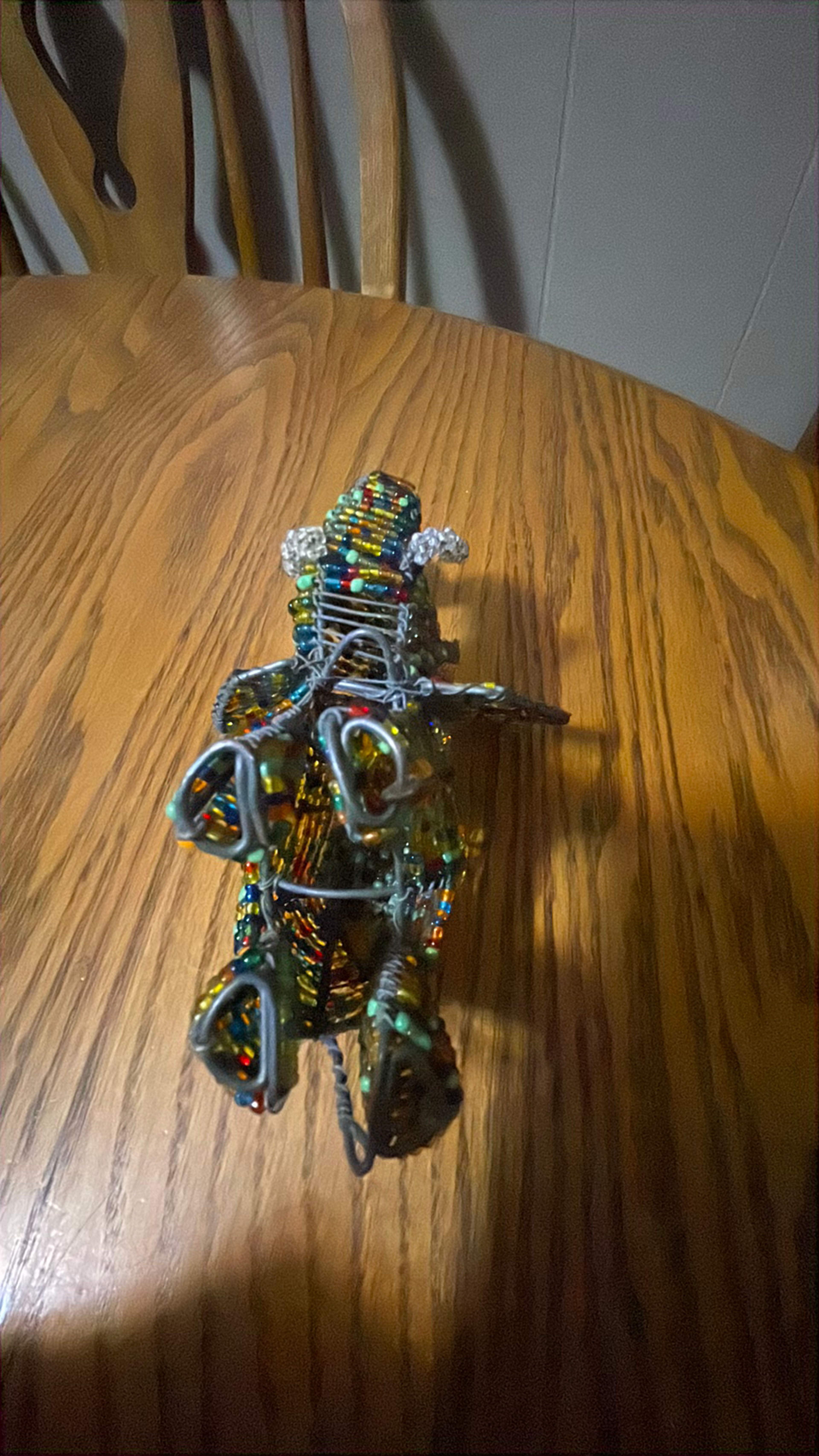 Handcrafted Beaded Wire Elephant Sculpture - Image 4