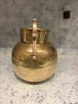 Vintage Hammered Brass Pitcher with Ornate Handle - Image 6