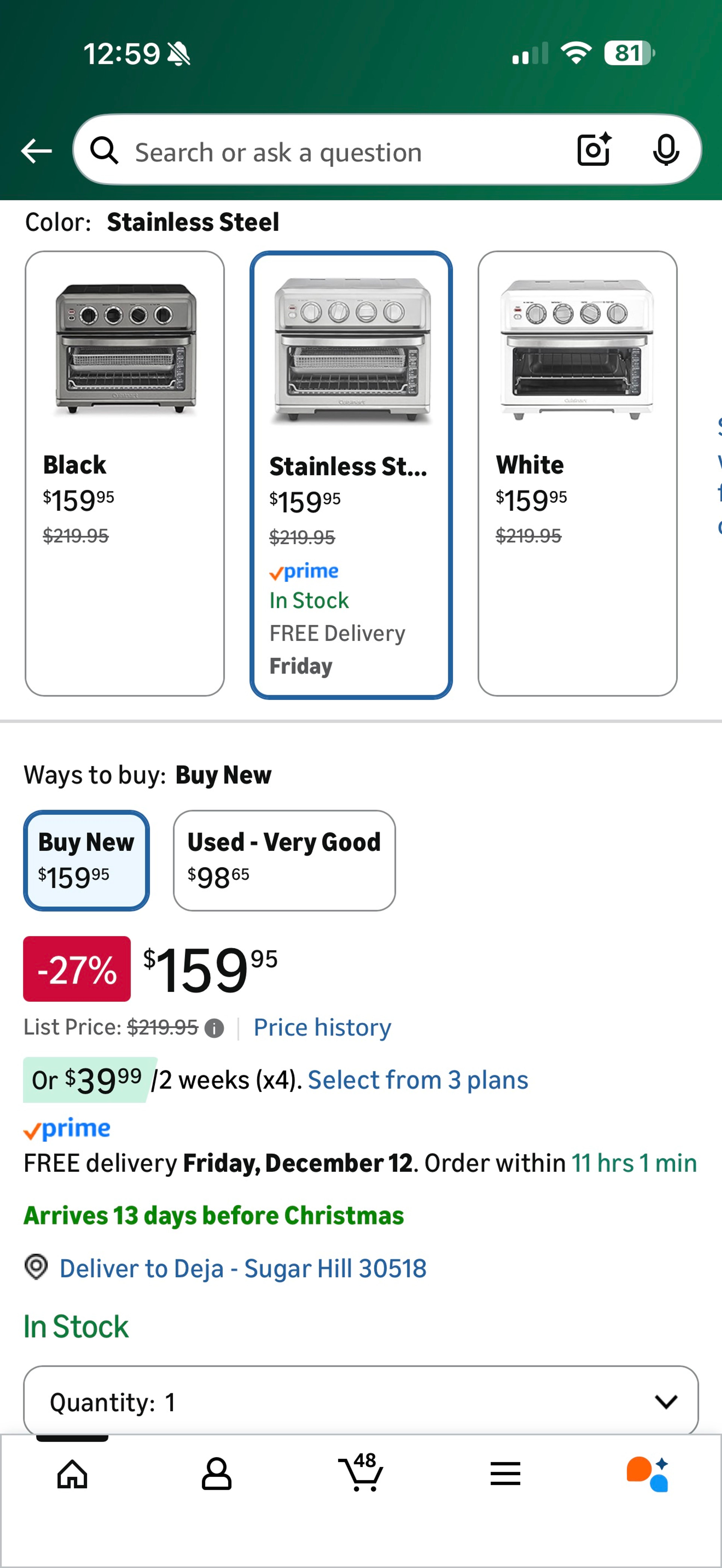 Cuisinart Air Fryer Toaster Oven TOA-70NAS Stainless Steel - Image 2