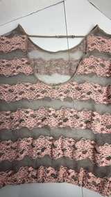 Free People Sheer Mesh Lace Stripe Dolman Top XS - Image 4