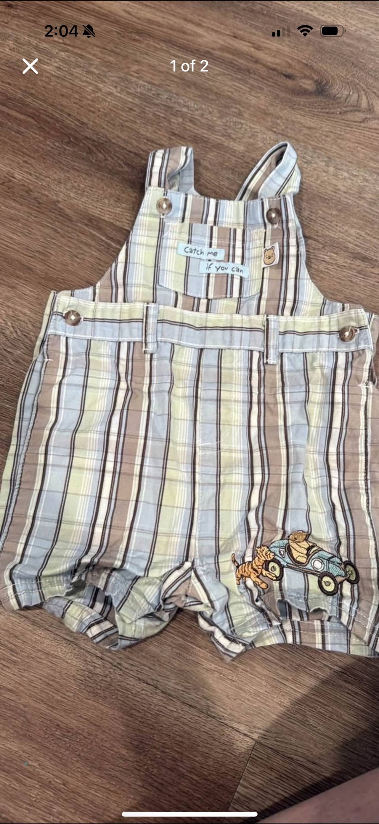Vintage Disney Classic Winnie the Pooh Tigger Plaid Shortalls