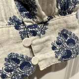 Jcrew Puff Sleeve Smocked Dress XXS white with blue floral print - Image 4