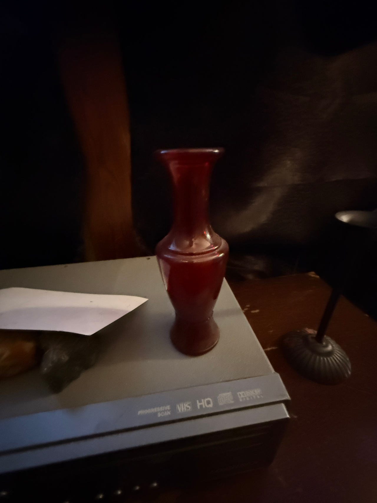 Vintage Ruby Red Glass Bud Vase