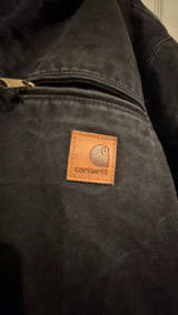 Large Carhartt J141 Sherpa Lined Hooded Detroit Jacket Black Coat  - Image 2