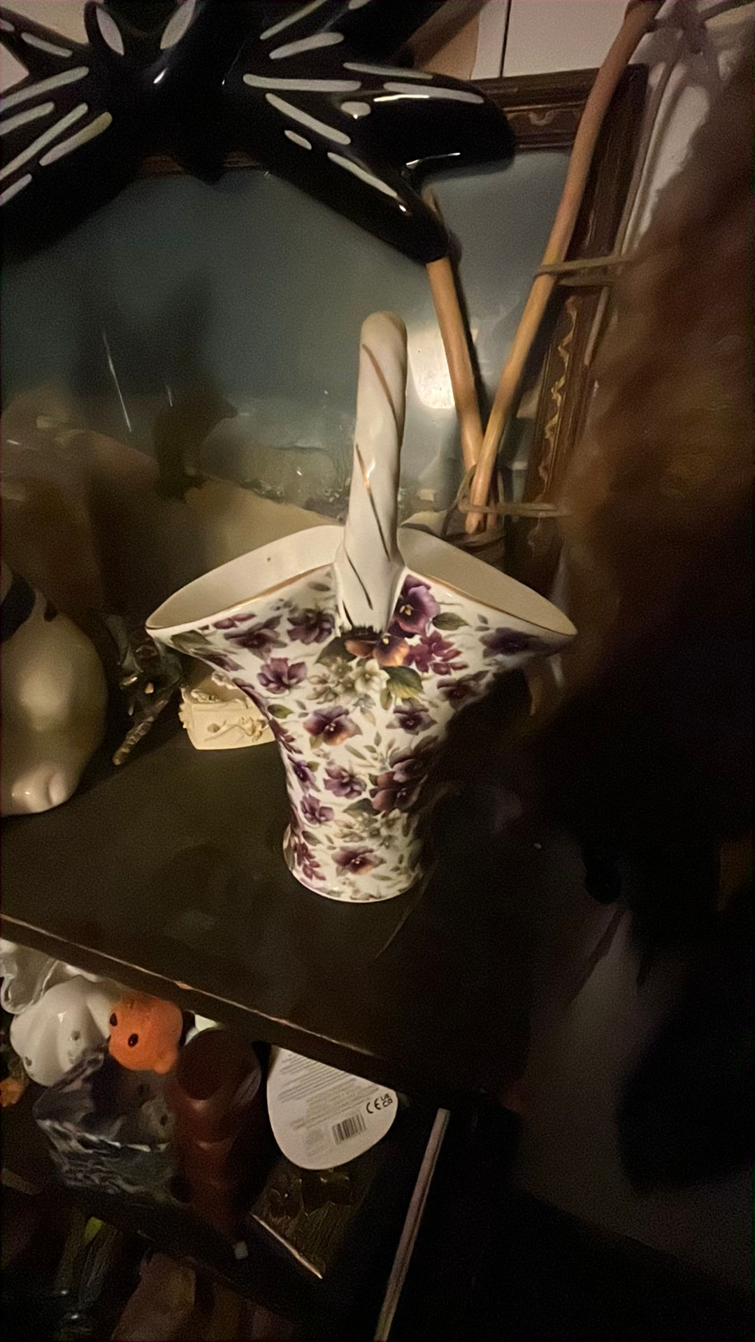 Formalities by Baum Bros Purple Pansy Porcelain Vase