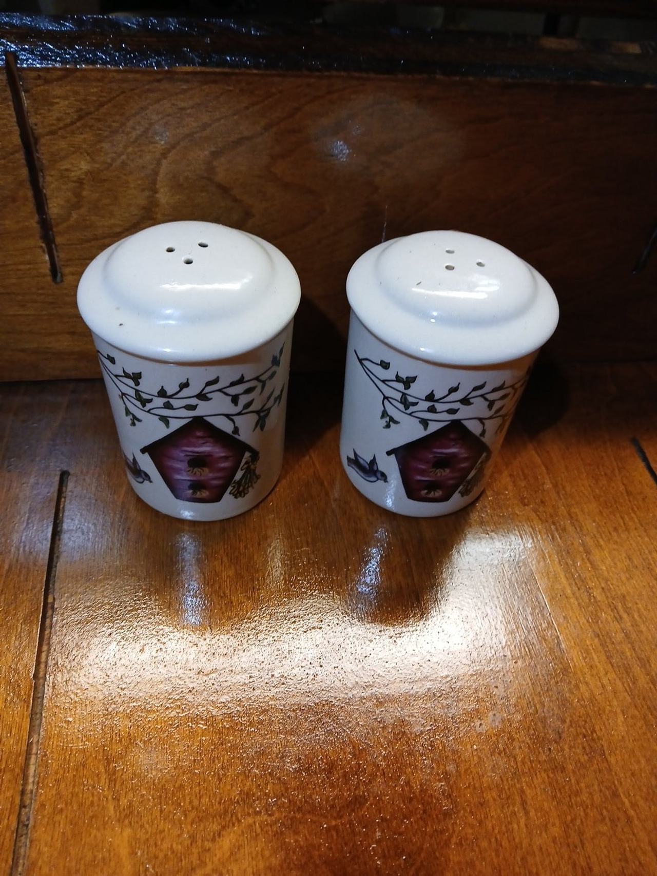 Birdhouse Ceramic Salt and Pepper Shakers Set