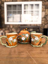 Vintage Ceramic Fruit Teapot Set Teapot + 2 Mugs - Image 4