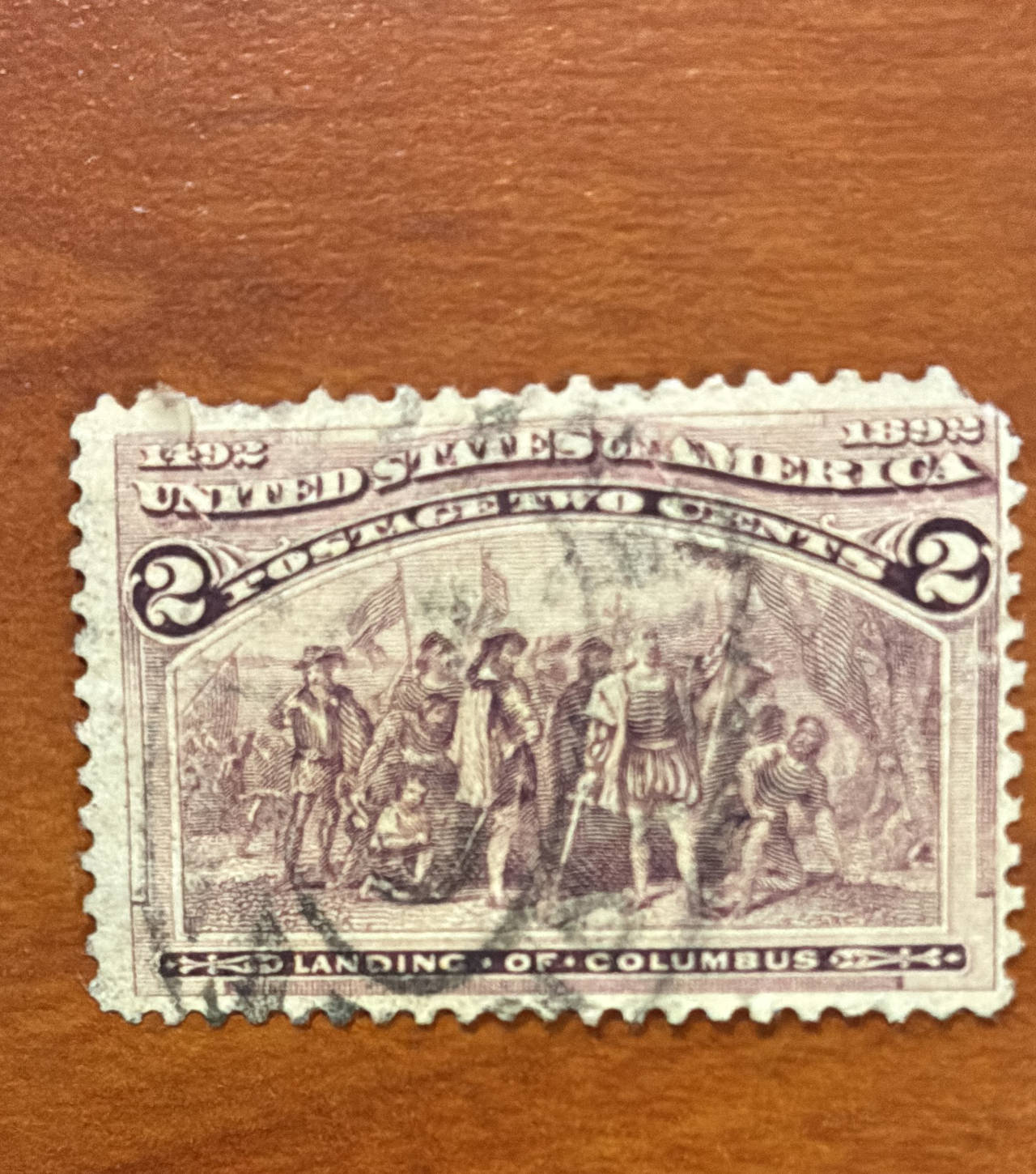 1893 2c Columbian Landing of Columbus Stamp